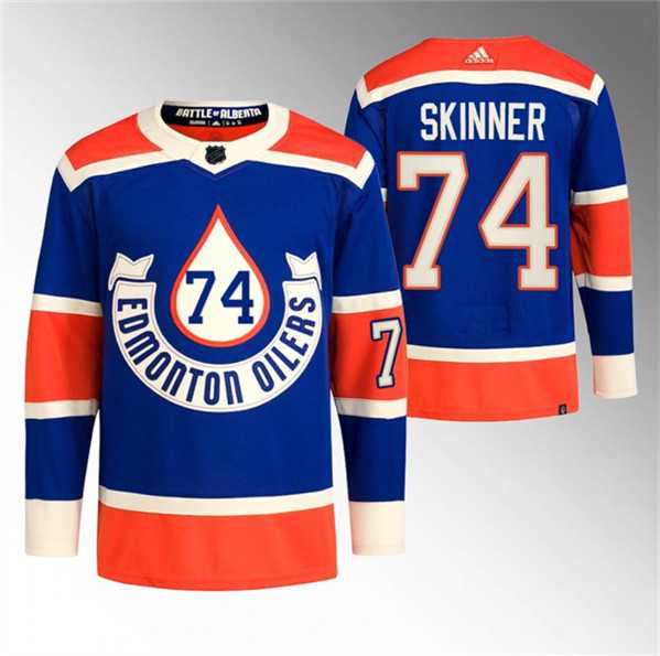 Mens Edmonton Oilers #74 Stuart Skinner 2023 Royal Heritage Classic Primegreen Stitched Jersey Dzhi->->NHL Jersey